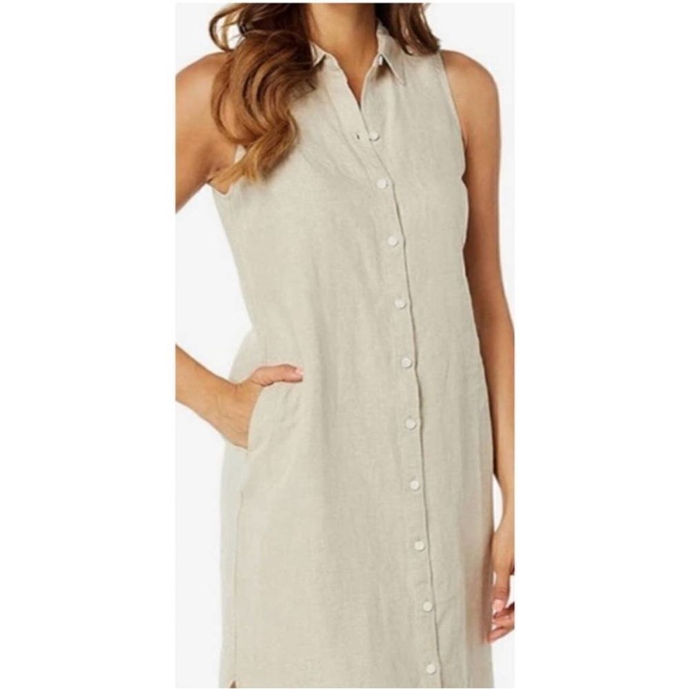 H by Halston Lightweight Linen Sleeveless Button Down Dress Size small